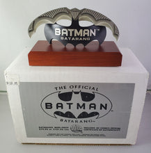 batarang mini prop on wooden base