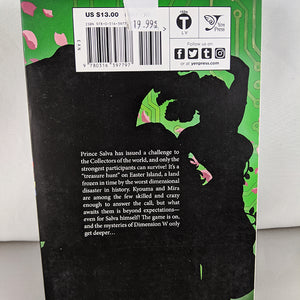 Back cover of Dimension W Volume 5. Manga by Yuji Iwahara