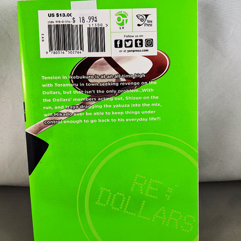 Back cover of Durarara!! Re:Dollars Arc Volume 2. Manga by Ryohgo Narita, Suzuhito Yasuda and Akiyo Sator
