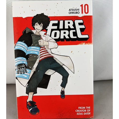 Front cover of Fire Force Volume 10. Manga by Astushi Ohkubo, the creator of Soul Eater!