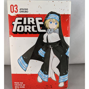 Front cover of Fire Force Volume 3. From the creator of Soul Eater. By Atsushi Ohkubo. 