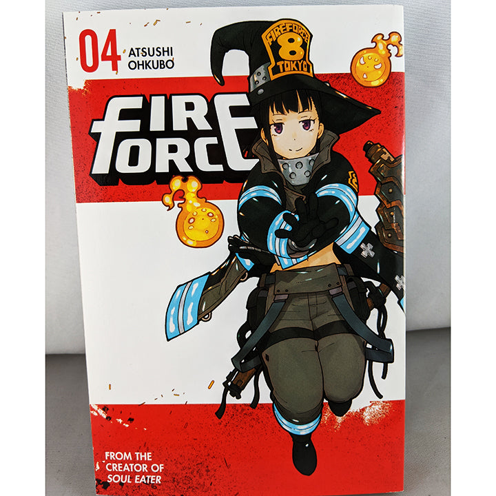 Front cover of Fire Force Volume 4. From the creator of Soul Eater. By Atsushi Ohkubo. 