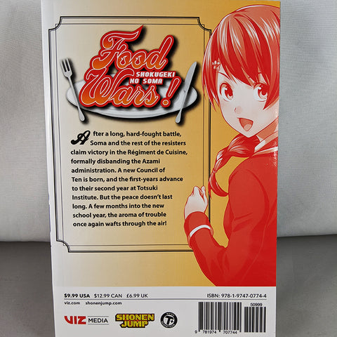 Back cover of Food Wars! / Shokugeki no Soma Volume 31. manga by Yuto Tsukuda and Shun Saeki.