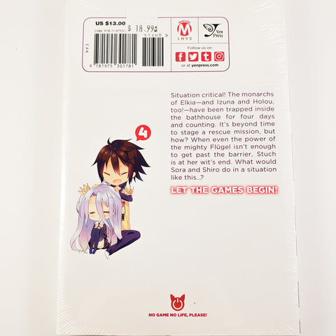 No Game No Life, Please! Volume 4 Final. Manga by Kazuya Yuizki and Yuu Kamiya.