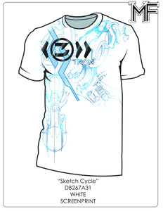 Tron Legacy Sketch Cycle White T-Shirt Large