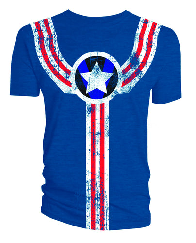 Fighting American Uniform Blue T-Shirt Adult Large