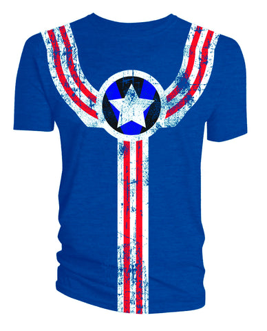 Fighting American Uniform Blue T-Shirt Adult Large
