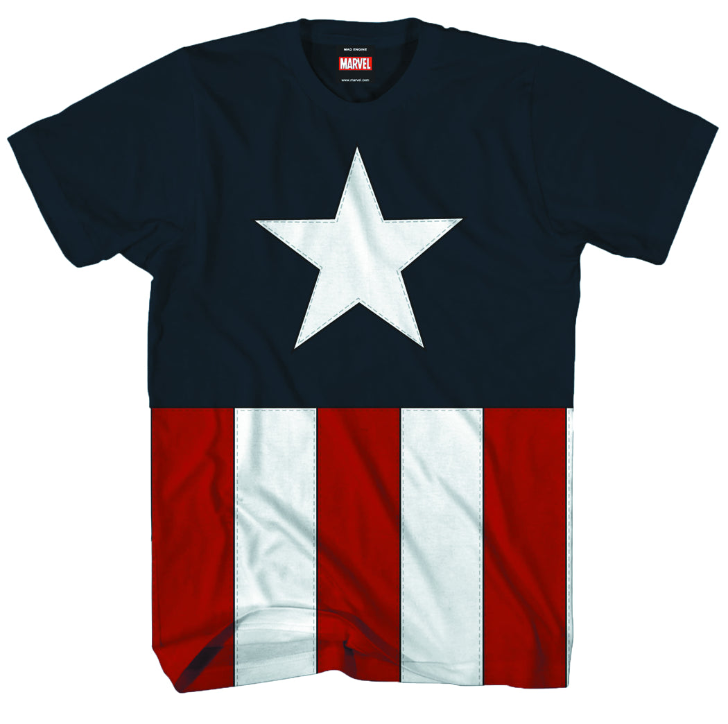 Captain America Tee Caps Navy T-Shirt Adult XL 