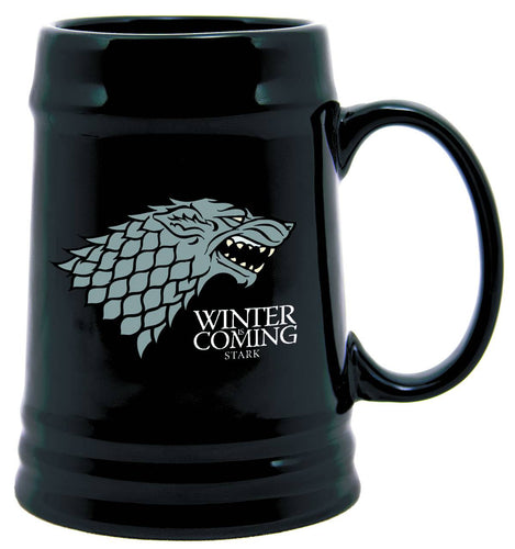 Game Of Thrones Black Ceramic Stein Stark Sigil