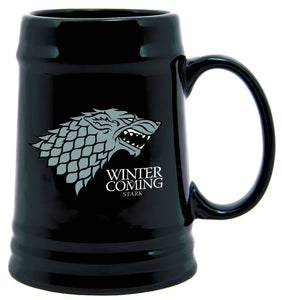 Game Of Thrones Black Ceramic Stein Stark Sigil
