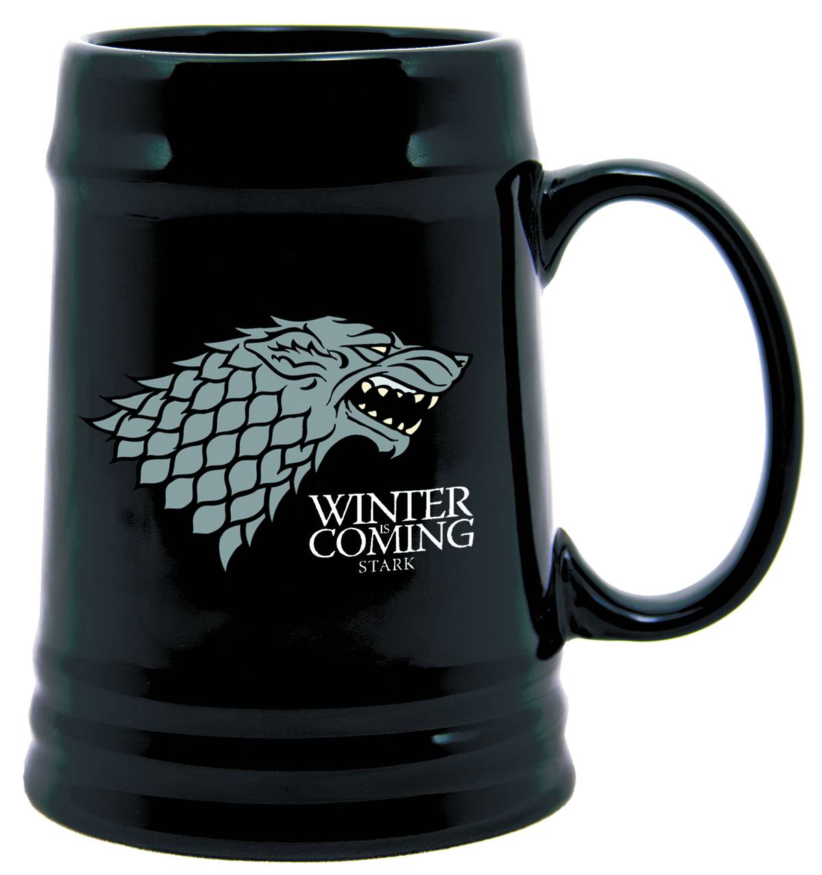 Game Of Thrones Black Ceramic Stein Stark Sigil
