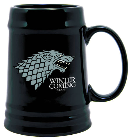 Game Of Thrones Black Ceramic Stein Stark Sigil