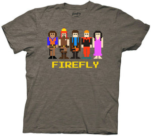 Firefly 8-Bit Crew PX Choc Heather T-Shirt XXL
