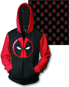 Deadpool Logo PX Black Zip Hoodie Adult Extra Extra Large