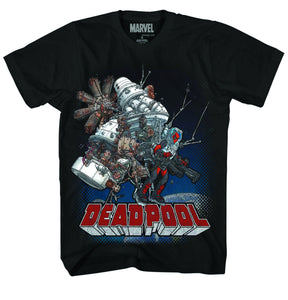 Deadpool Wade Space PX Black T-Shirt Adult XL