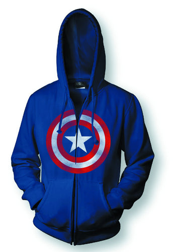 Captain America Shield PX Navy Hoodie Large