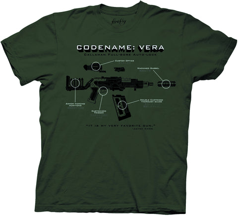 Firefly Codename Vera PX Army Green T-Shirt Adult Medium