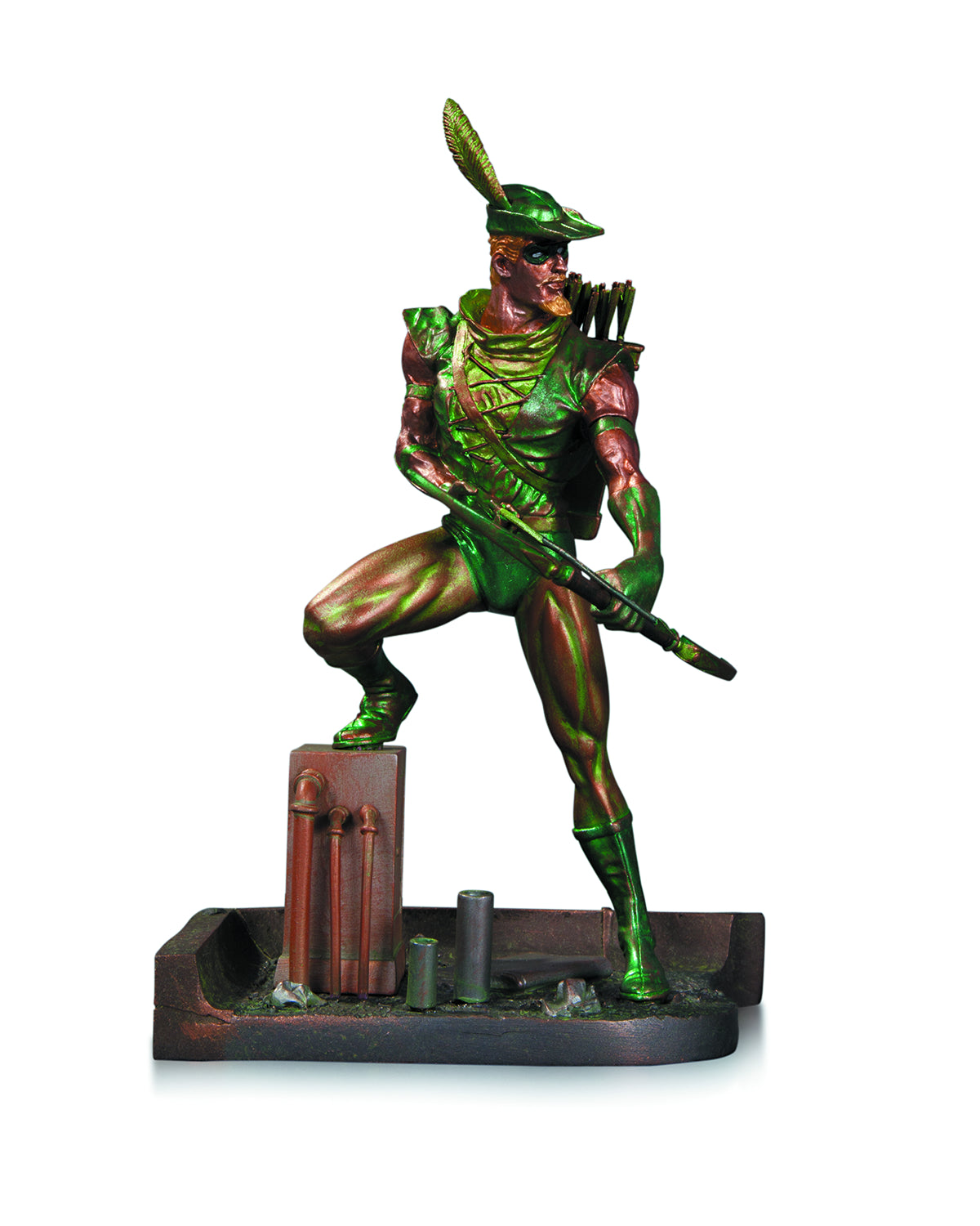 green arrow mini patina statue