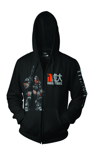 Titanfall Ogre Black Zip-Up Hoodie Large