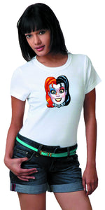 Harley Quinn Mask By Conner Women’s White T-Shirt Large