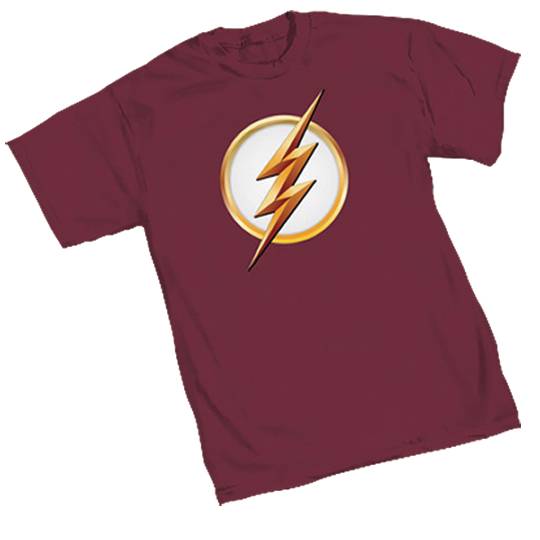 Flash TV Symbol Season 2 T-Shirt Large printed on a Maroon Colored Shirt