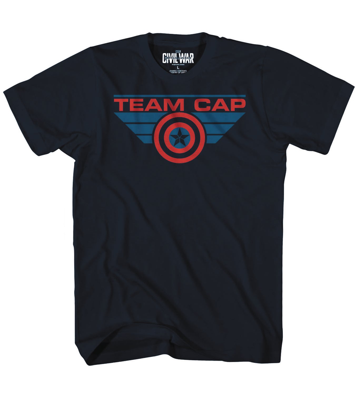Captain America 3 Caps Team PX Navy T-Shirt Adult XL