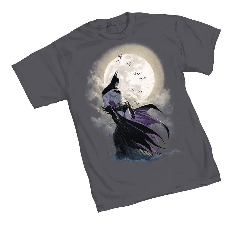 Batman Moon By Turner Grey T-Shirt Large 