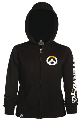 Overwatch Womens Logo Zip Up Hoodie Small Black