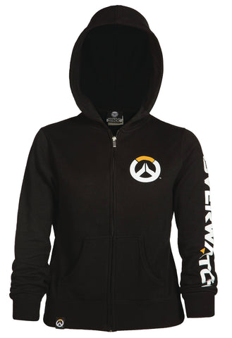 Overwatch Womens Logo Zip Up Hoodie Small Black