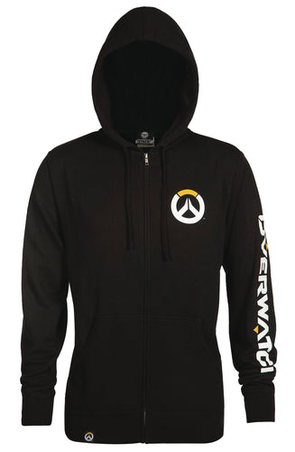 Overwatch Mens Logo Black Zip Up Hoodie XL