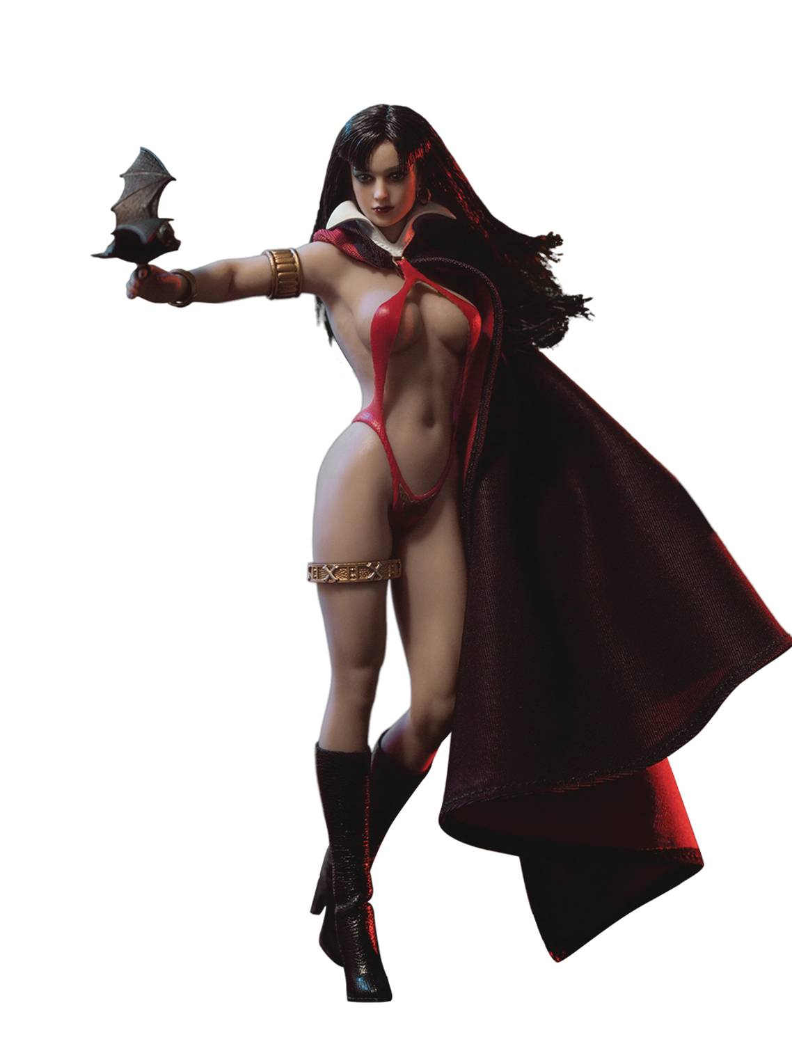 Vampirella 1/12 (6 Inch tall) Scale Figure with metal skeleton frame, cape, bikini, boots and bat