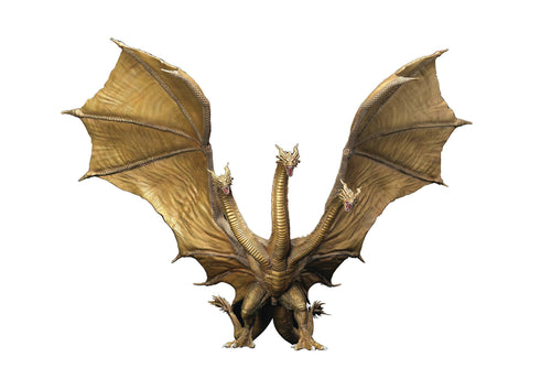 Godzilla 2019 Hyper Solid Series Ghidorah PVC Statue stands 15 inches tall with wing span of 22 inches