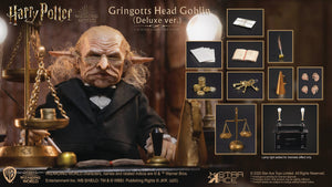 Harry Potter Sorcerers Stone Gringotts Head Goblin Figure With Desk Set