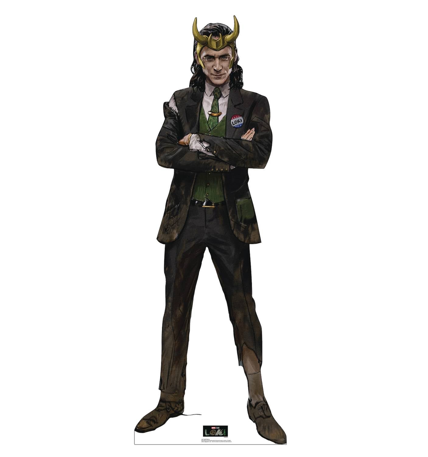 Marvel Loki With Horns Life-Size Cardboard Standee Stands 26 Inches Wide x 74 Inches Tall