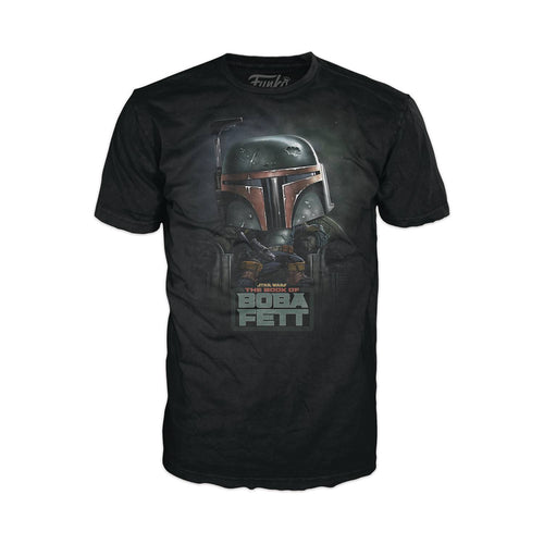 Funko Tee Shirt Boba Fett on Throne Black 100% Cotton Crewneck Short Sleeve Unisex Adult Large