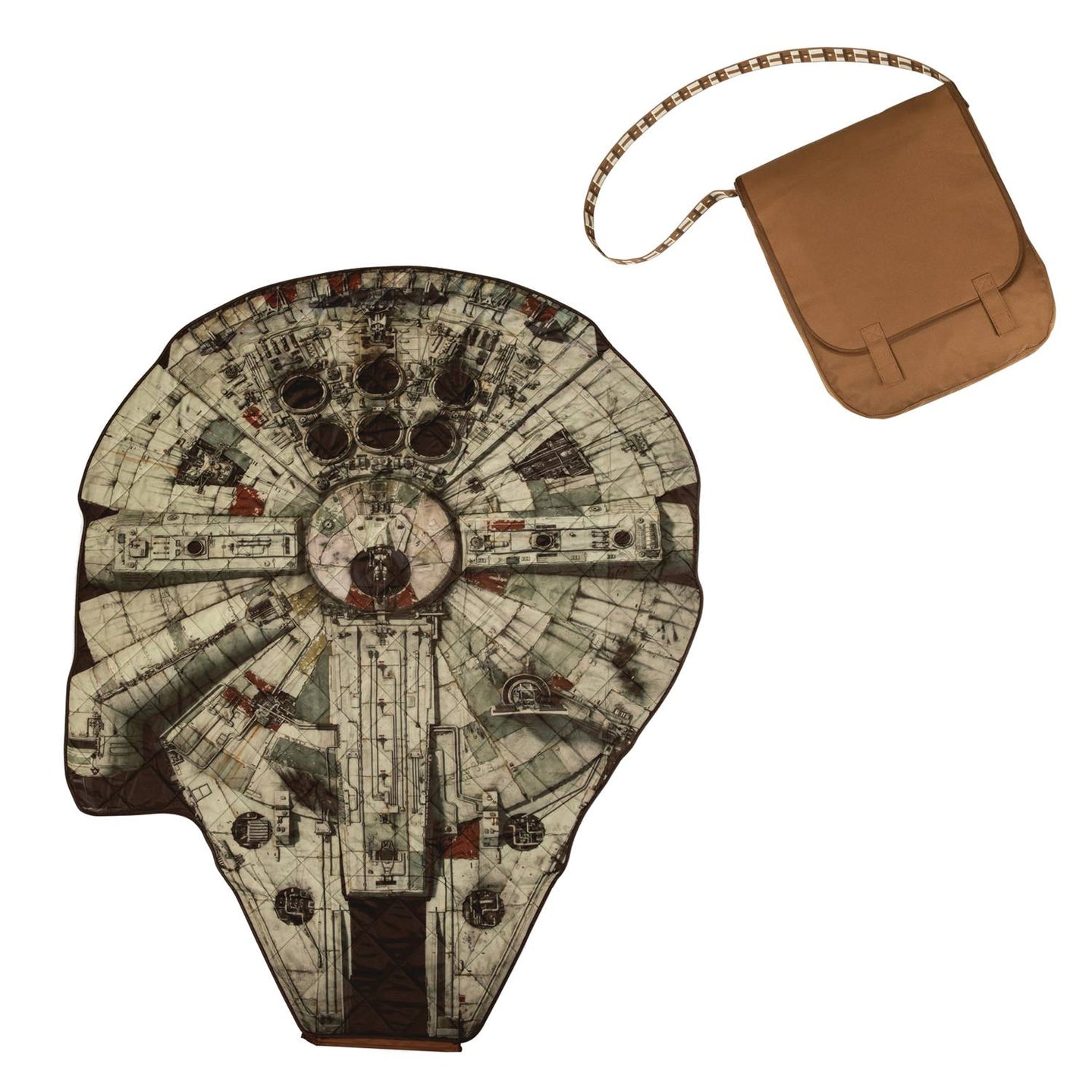 Star Wars Millenium Falcon Blanket In A Bag when Folded 12.8 in X 16.5 in X 2 inch Opens to 59 inch X 51 inch