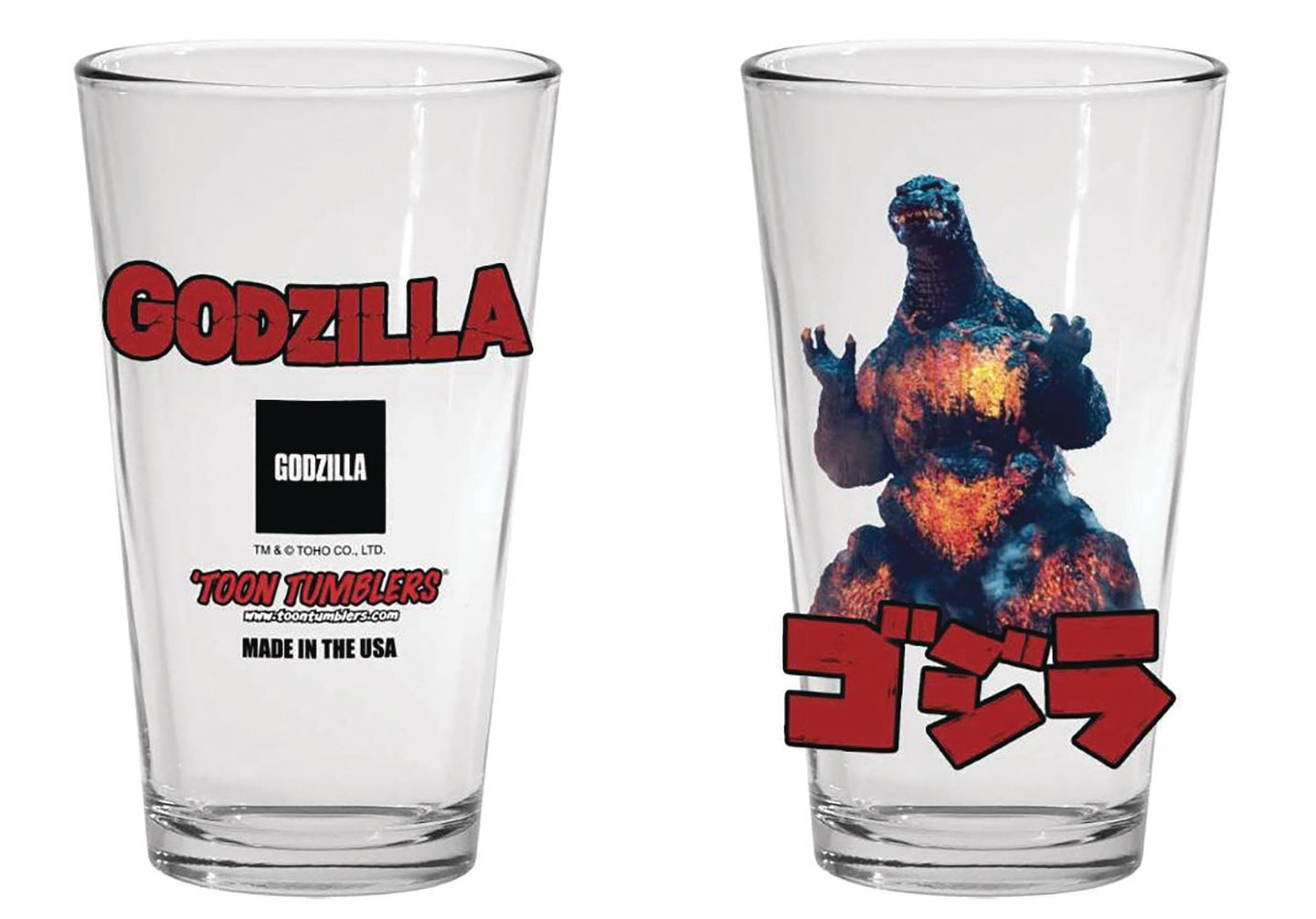 Toon Tumblers Burning Godzilla Pint Glass