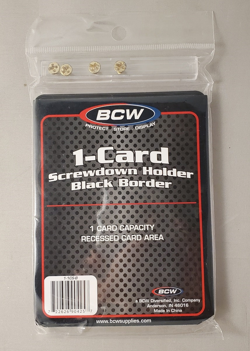 BCW 1-Card Screwdown Holder with Black Border