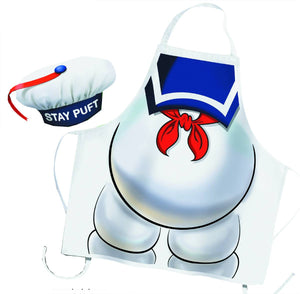 Ghostbusters Stay Puft Apron and Chef's hat set.