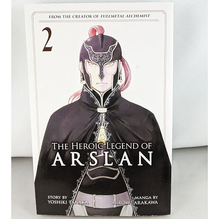 Front cover of The Heroic Legend of Arslan Volume 2. Manga by Hiromu Arakawa and Yoshiki Tanaka. 